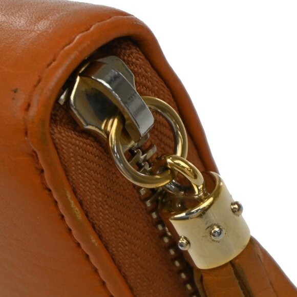GUCCI Logo Interlocking GG Tassel Long Zipper Wallet Leather Orange GHW - Picture 9 of 14